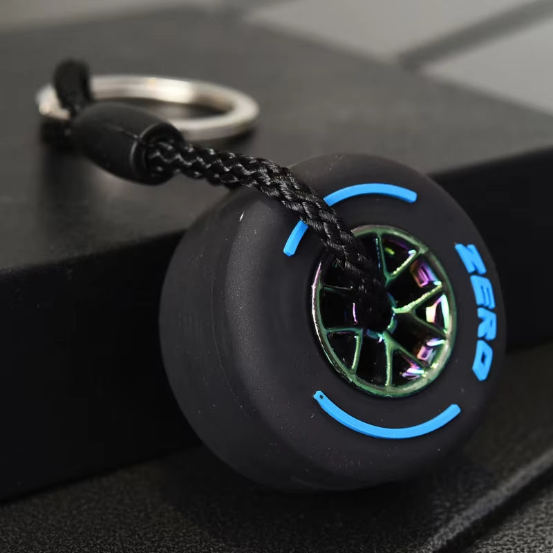 New Style Detachable Hub Tire Keychain Luxury Unisex Car Keychain Ring Mini F1 Racing Wheel Tire Keychain Luggage Key Charm