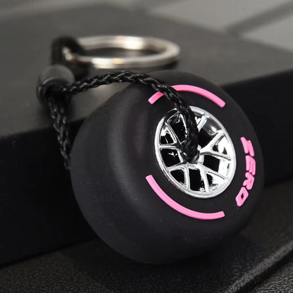 New Style Detachable Hub Tire Keychain Luxury Unisex Car Keychain Ring Mini F1 Racing Wheel Tire Keychain Luggage Key Charm