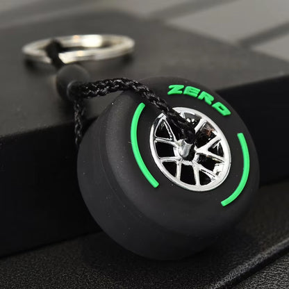 New Style Detachable Hub Tire Keychain Luxury Unisex Car Keychain Ring Mini F1 Racing Wheel Tire Keychain Luggage Key Charm